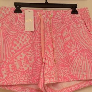 Lilly Pulitzer Vibrant Pink Patterned Athletic Shorts
